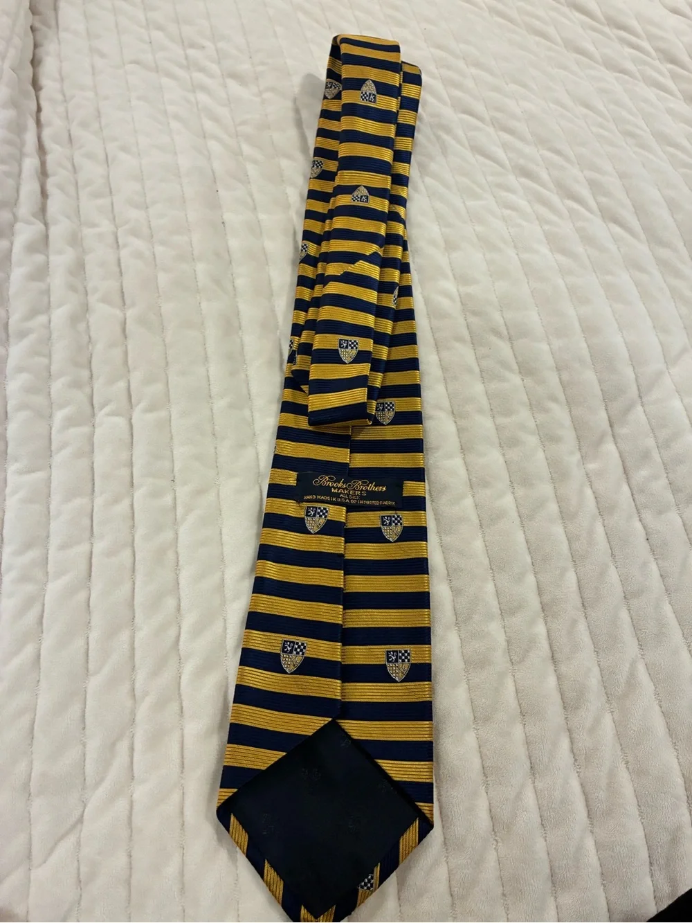 Brooks Brothers Makers All Silk Navy and Gold Tie